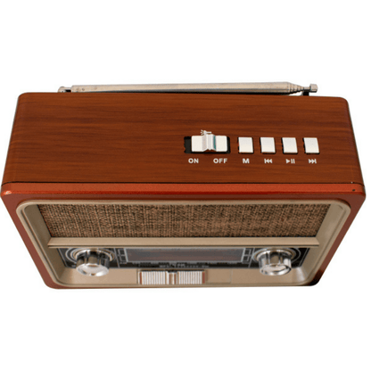 Radio Retro Multifunción con Linterna y Panel Solar