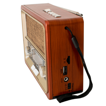 Radio Retro Multifunción con Linterna y Panel Solar